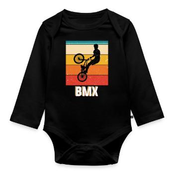 Bmx - Body Bébé bio manches longues - noir - Devant