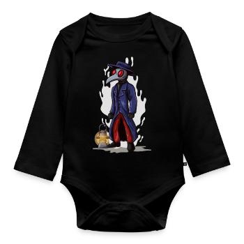 Plague Doctor Pest Arzt Pest Doktor Pestarzt - Organic Longsleeve Baby Bodysuit - black - Front