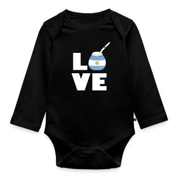 Mate Argentinien - Baby Bio-Langarm-Body - Schwarz - Vorne