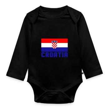 Croatia - Organic Longsleeve Baby Bodysuit - black - Front
