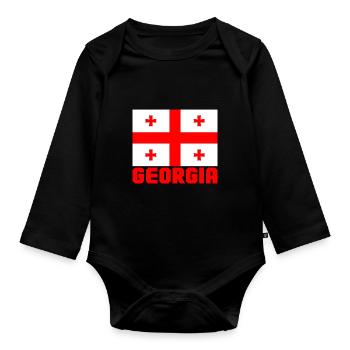 Georgien - Baby Bio-Langarm-Body - Schwarz - Vorne