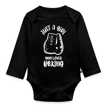 Boxer Boxer Boxer Boxer Formation de boxe - Body Bébé bio manches longues - noir - Devant