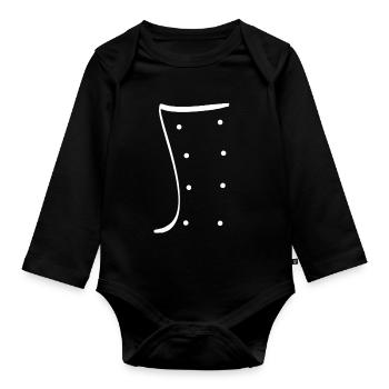 Cook's Jacke (weiß) - Baby Bio-Langarm-Body - Schwarz - Vorne