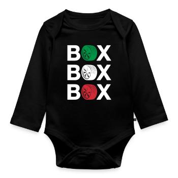 Formula Racing Boxenstop Italien - Baby Bio-Langarm-Body - Schwarz - Vorne