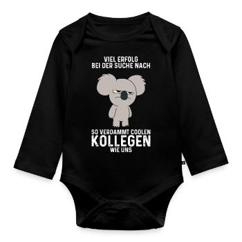 Viel Erfolg Jobwechsel Kollege Abschied Arbeit - Baby Bio-Langarm-Body - Schwarz - Vorne