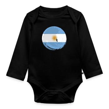 Argentina Flag South America Argentine Flag - Organic Longsleeve Baby Bodysuit - black - Front