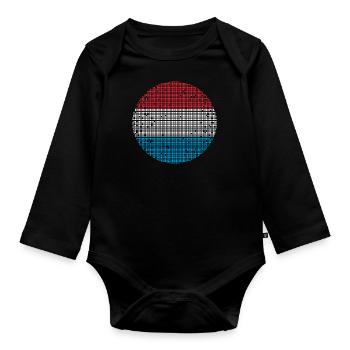 Drapeau luxembourgeois Drapeau luxembourgeois Accueil - Body Bébé bio manches longues - noir - Devant