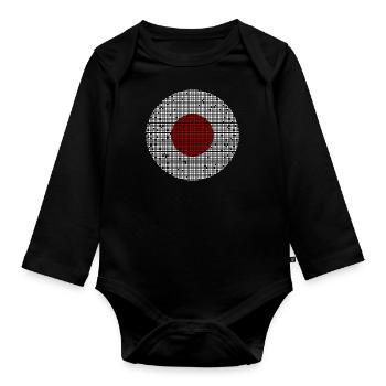 Japan Flagge Used Look Nihon Japanische Fahne - Baby Bio-Langarm-Body - Schwarz - Vorne
