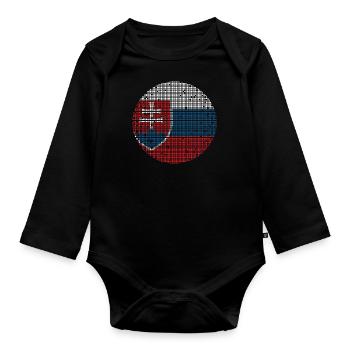 Slovaquie drapeau slovaque vintage drapeau slovaque - Body Bébé bio manches longues - noir - Devant