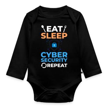 Cyber Security Information Computer Sicherheit - Baby Bio-Langarm-Body - Schwarz - Vorne