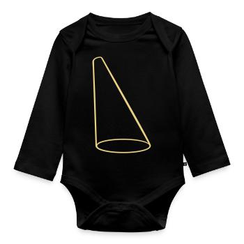 Scheinwerfer Lichtkegel Bühne Design - Baby Bio-Langarm-Body - Schwarz - Vorne