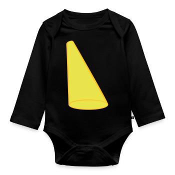Lichtkegel Scheinwerfer Bühne Design - Baby Bio-Langarm-Body - Schwarz - Vorne