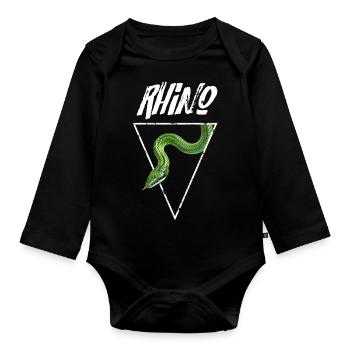 Rhino Rat Snake Reptile Keeper - Organic Longsleeve Baby Bodysuit - black - Front