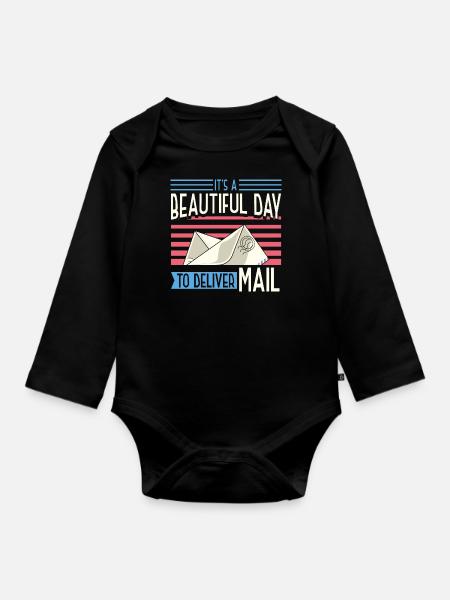 It's A Beautiful Day To Deliver Mail - Baby Bio-Langarm-Body - Schwarz