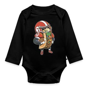 Taco Football American National League - Baby Bio-Langarm-Body - Schwarz - Vorne