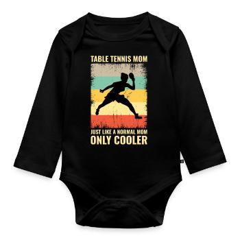 Tischtennis Tischtennis Mama Mütter Tag Vintage - Baby Bio-Langarm-Body - Schwarz - Vorne