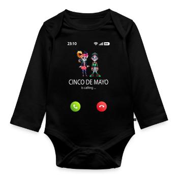 Cinco de Mayo is calling - Baby Bio-Langarm-Body - Schwarz - Vorne