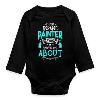 Maler Baustelle Streichen Handwerker - Baby Bio-Langarm-Body - Schwarz - Vorne