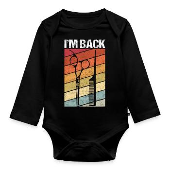 I'm Back - Friseur Frisuerin Barber Hairstylist Ge - Baby Bio-Langarm-Body - Schwarz - Vorne