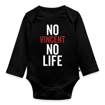 Kein Vincent Kein Leben - Baby Bio-Langarm-Body - Schwarz - Vorne