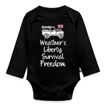 Weather Liberty Survival Freedom Landy - Organic Longsleeve Baby Bodysuit - black - Front