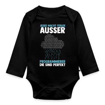 Programmieren Entwickler Coder Programmierer - Baby Bio-Langarm-Body - Schwarz - Vorne