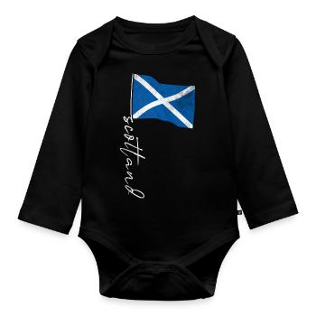 Drapeau de l’Écosse - Body Bébé bio manches longues - noir - Devant
