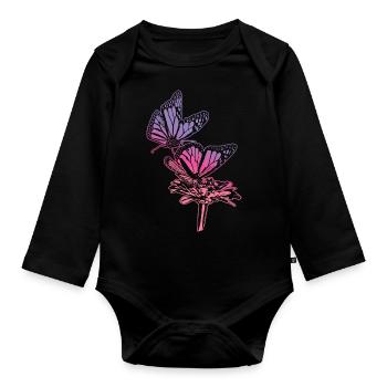 Monarch Butterfly Sketch Graphic Butterfly Lovers - Body Bébé bio manches longues - noir - Devant