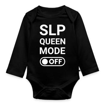 SLP Queen Mode OFF - Organic Longsleeve Baby Bodysuit - black - Front