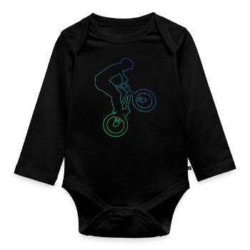 Femmes Hommes BMX vélo vélo vélo bmx - Body Bébé bio manches longues - noir - Devant