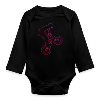 Radfahren bmx fahrrad bmx jungen Herren Damen - Baby Bio-Langarm-Body - Schwarz - Vorne