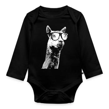 Alpaca Sonnenbrille Alpaca Alpacaliebe Tierfans Al - Baby Bio-Langarm-Body - Schwarz - Vorne