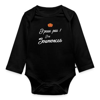 Je peux pas j'ai soumonces - carnaval - Body Bébé bio manches longues - noir - Devant