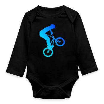 Bike Cycling BMX Boys BMX Bike BMX - Organic Longsleeve Baby Bodysuit - black - Front