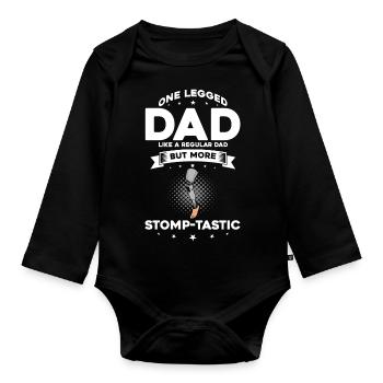 Artificial limb design for leg prosthesis - Organic Longsleeve Baby Bodysuit - black - Front