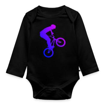 BMX cyclisme vélo hommes bmx vélo femmes - Body Bébé bio manches longues - noir - Devant