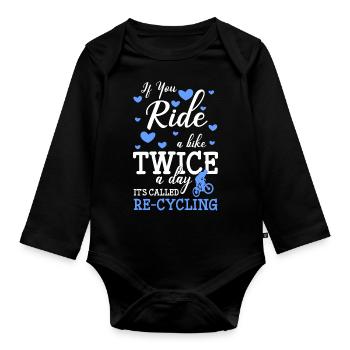 Fahrrad Sportlich - Baby Bio-Langarm-Body - Schwarz - Vorne
