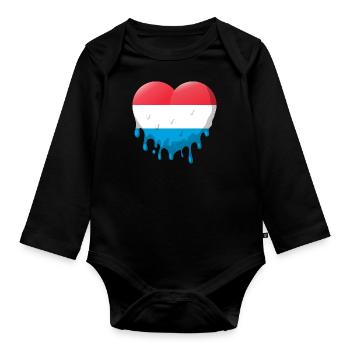 Drapeau luxembourgeois Drapeau luxembourgeois Accueil - Body Bébé bio manches longues - noir - Devant