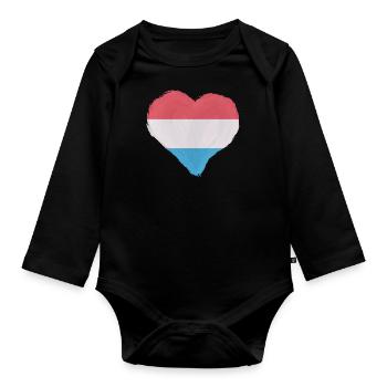 Drapeau luxembourgeois Drapeau luxembourgeois Accueil - Body Bébé bio manches longues - noir - Devant