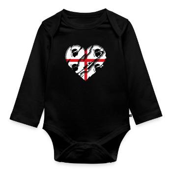 Sardinien Flagge Sardische Fahne Sardegna Fahne - Baby Bio-Langarm-Body - Schwarz - Vorne