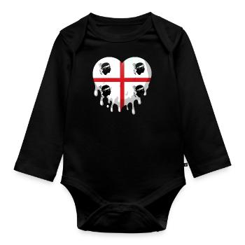 Sardinia Flag Sardinian Flag Sardegna Flag - Organic Longsleeve Baby Bodysuit - black - Front