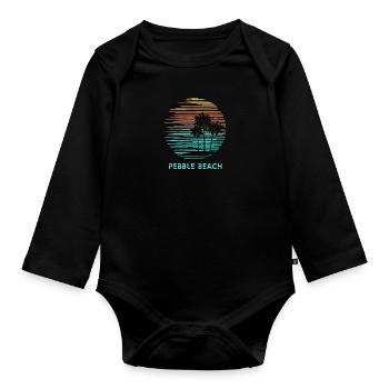 Pebble Beach California Cool Souvenir Vacation - Organic Longsleeve Baby Bodysuit - black - Front