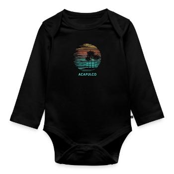 Acapulco Mexiko Cool Souvenir Urlaub künstlerisch - Baby Bio-Langarm-Body - Schwarz - Vorne