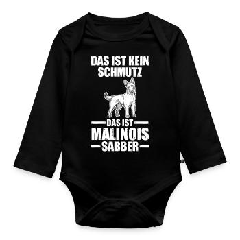 Hund Malinois - Baby Bio-Langarm-Body - Schwarz - Vorne