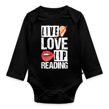Deaf Deaf Sign Language Deaf Pride - Organic Longsleeve Baby Bodysuit - black - Front