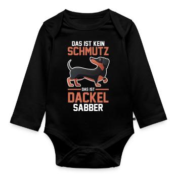 Hund Dackel - Baby Bio-Langarm-Body - Schwarz - Vorne
