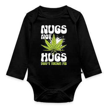 Don't Touch My Provocation Trouble - Organic Longsleeve Baby Bodysuit - black - Front