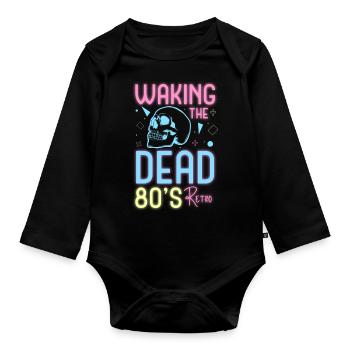 Neon Musik Geek Neon Party - Baby Bio-Langarm-Body - Schwarz - Vorne