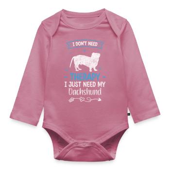 teckel, propriétaire de chien, chien de chasse - Body Bébé bio manches longues - mauve - Devant