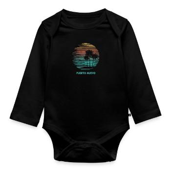 Puerto Nuevo Mexico Cool Souvenir Vacation - Organic Longsleeve Baby Bodysuit - black - Front